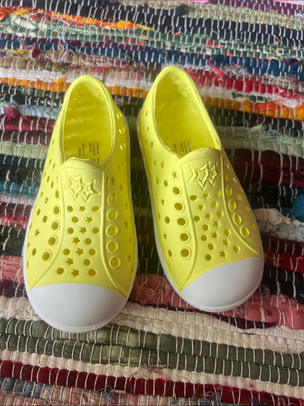 wonder nation Yellow Slip-On Star-Perforated Kids Sneakers
